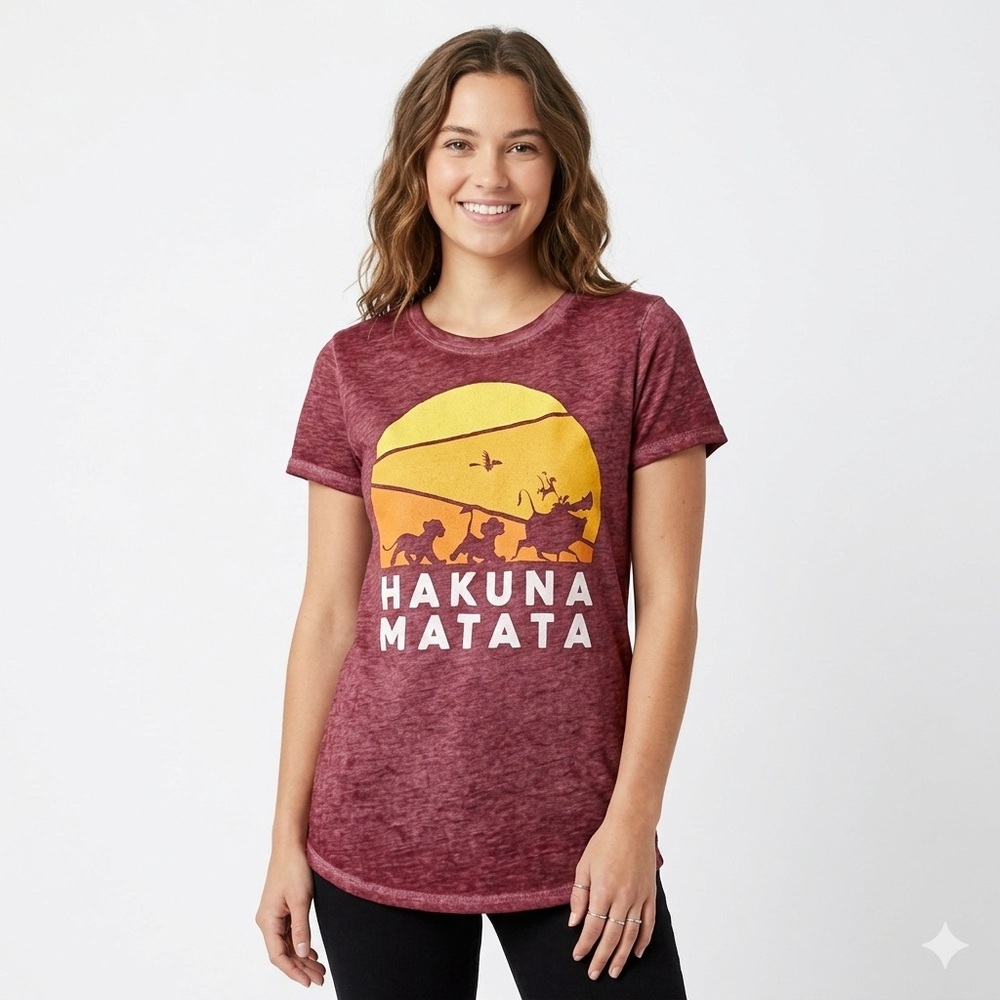 Disney Lion King Hakuna Matata Graphic Lightweight T-Shirt Women’s Size Medium - Picture 1 of 5